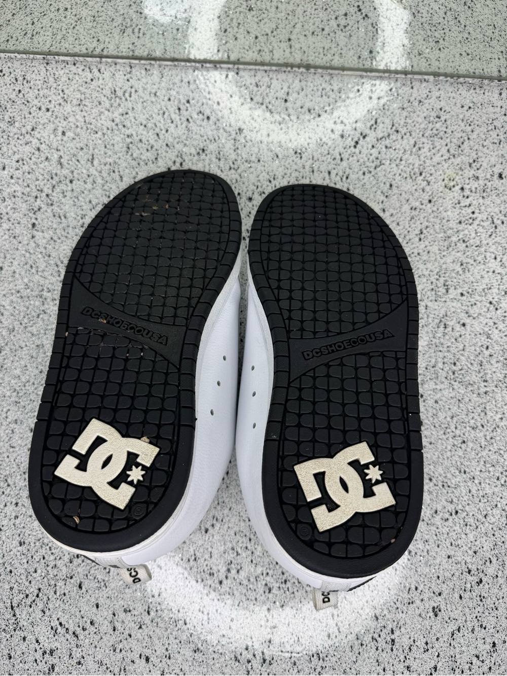 DC White and Black Skate Sneakers with Large Logo - Picture 11 of 11